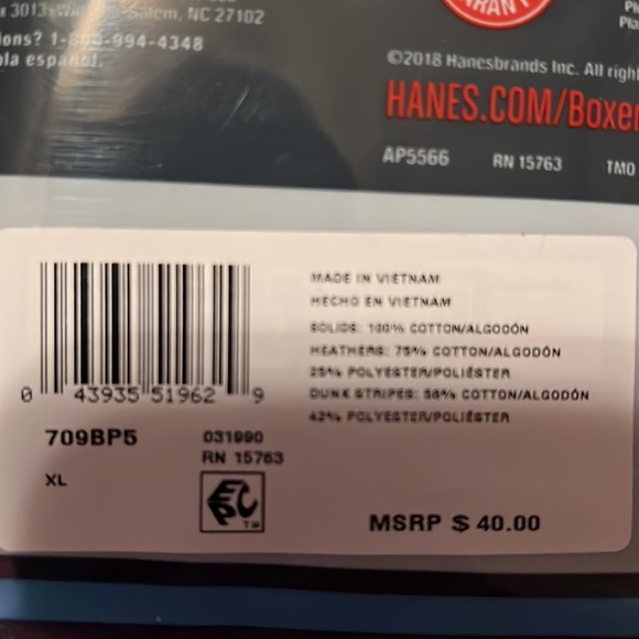 Hanes pack of 5 Knit Boxers size XL - Picture 4 of 8